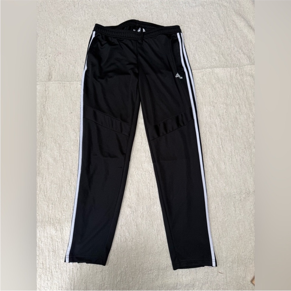 adidas Black Joggers with White Side Stripes large